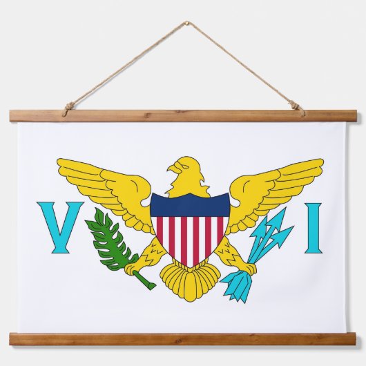 Wall Tapestry met vlag van de Maagdeneilanden, VS Hangend Wandkleed (Voorkant)