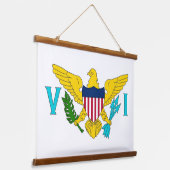 Wall Tapestry met vlag van de Maagdeneilanden, VS Hangend Wandkleed (Gebogen)