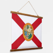 Wall tapestry met vlag van Florida, VS Hangend Wandkleed (Gebogen)
