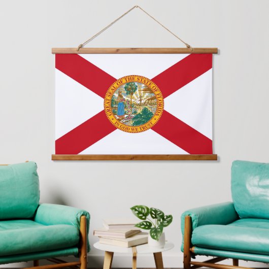 Wall tapestry met vlag van Florida, VS Hangend Wandkleed (Woonkamer)