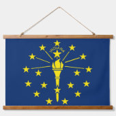 Wall tapestry met vlag van Indiana, VS Hangend Wandkleed (Voorkant)