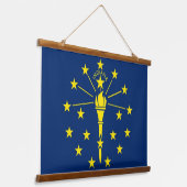 Wall tapestry met vlag van Indiana, VS Hangend Wandkleed (Gebogen)