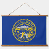 Wall tapestry met vlag van Nebraska, VS Hangend Wandkleed (Voorkant)