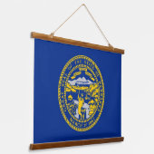 Wall tapestry met vlag van Nebraska, VS Hangend Wandkleed (Gebogen)