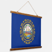 Wall tapestry met vlag van New Hampshire, VS Hangend Wandkleed (Gebogen)