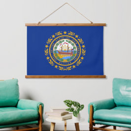 Wall tapestry met vlag van New Hampshire, VS Hangend Wandkleed