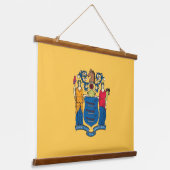 Wall tapestry met vlag van New Jersey, VS Hangend Wandkleed (Gebogen)