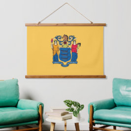 Wall tapestry met vlag van New Jersey, VS Hangend Wandkleed