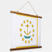 Wall Tapestry met vlag van Rhode Island, VS Hangend Wandkleed (Gebogen)