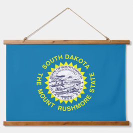 Wall Tapestry met vlag van South Dakota, VS. Hangend Wandkleed
