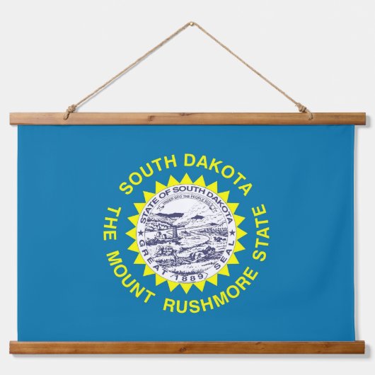 Wall Tapestry met vlag van South Dakota, VS. Hangend Wandkleed (Voorkant)