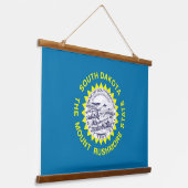 Wall Tapestry met vlag van South Dakota, VS. Hangend Wandkleed (Gebogen)