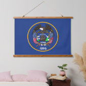 Wall Tapestry met vlag van Utah State, VS Hangend Wandkleed (Slaapkamer)
