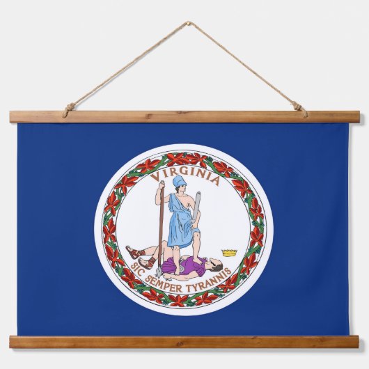 Wall Tapestry met vlag van Virginia State, VS Hangend Wandkleed (Voorkant)