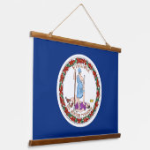 Wall Tapestry met vlag van Virginia State, VS Hangend Wandkleed (Gebogen)