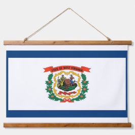 Wall Tapestry met vlag van West Virginia, VS. Hangend Wandkleed