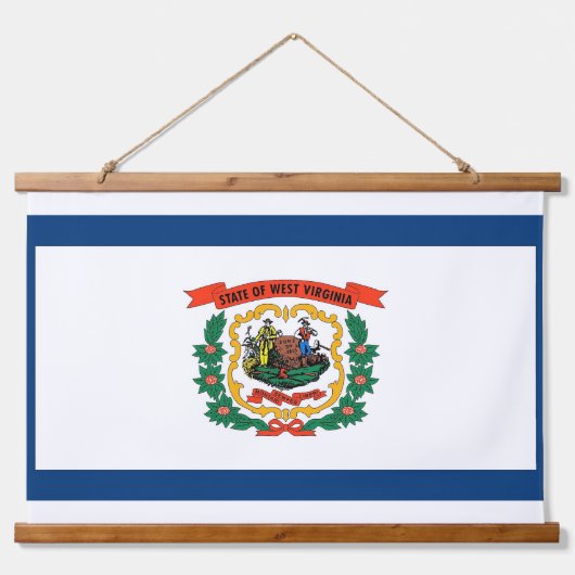 Wall Tapestry met vlag van West Virginia, VS. Hangend Wandkleed (Voorkant)