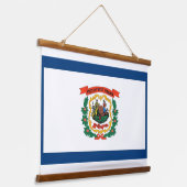 Wall Tapestry met vlag van West Virginia, VS. Hangend Wandkleed (Gebogen)