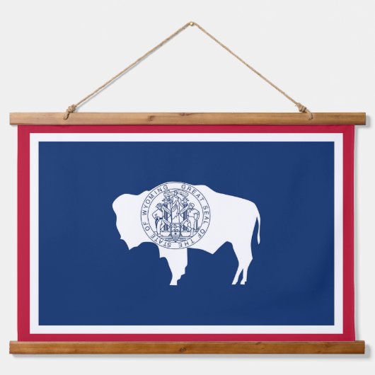 Wall Tapestry met vlag Wyoming, VS Hangend Wandkleed (Voorkant)
