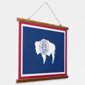 Wall Tapestry met vlag Wyoming, VS Hangend Wandkleed (Gebogen)