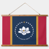Wall Tapestry with flag of Mississippi State, USA Hangend Wandkleed (Voorkant)