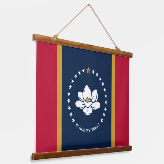 Wall Tapestry with flag of Mississippi State, USA Hangend Wandkleed (Gebogen)