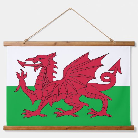 Wall Tapestry with flag of Wales, Verenigd Koninkr Hangend Wandkleed (Voorkant)