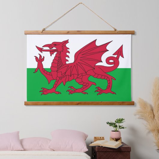 Wall Tapestry with flag of Wales, Verenigd Koninkr Hangend Wandkleed (Slaapkamer)