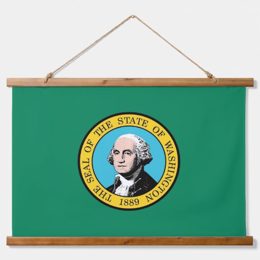 Wall Tapestry with flag of Washington, VS. Hangend Wandkleed (Voorkant)