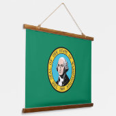 Wall Tapestry with flag of Washington, VS. Hangend Wandkleed (Gebogen)