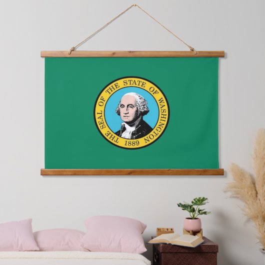 Wall Tapestry with flag of Washington, VS. Hangend Wandkleed (Slaapkamer)