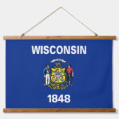 Wall Tapestry with flag of Wisconsin, U.S.A. Hangend Wandkleed (Voorkant)