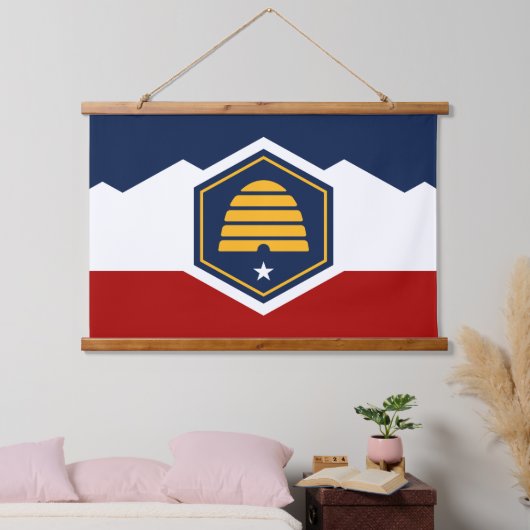 Wall Tapestry with new flag of Utah, USA Hangend Wandkleed (Slaapkamer)