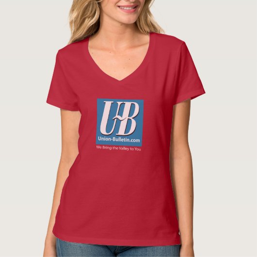 Walla Walla Union Bulletin UB Logo Vrouwen V-hals T-shirt (Voorkant)
