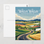 Walla Walla-vallei USA Briefkaart (Voorkant / Achterkant)