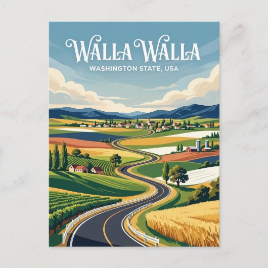 Walla Walla-vallei USA Briefkaart (Voorkant)
