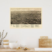 Walla Walla, WA Panoramic Map - 1884 Poster (Keuken)