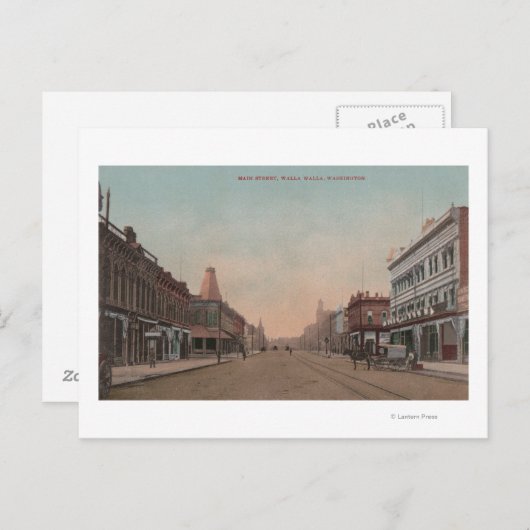 Walla Walla, WA - Uitzicht van Main St. Briefkaart (Voorkant / Achterkant)