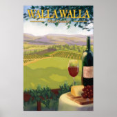 Walla Walla, WA Wine Land - Reisposter Poster (Voorkant)