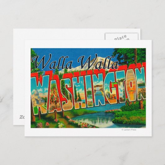 Walla Walla , Washington - grote letterscènes Briefkaart (Voorkant / Achterkant)