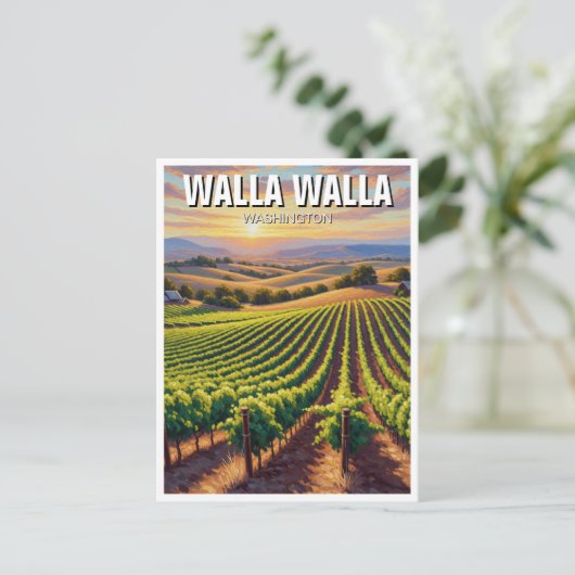 Walla Walla Washington Travel Briefkaart (Staand voorkant)