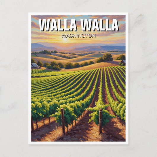 Walla Walla Washington Travel Briefkaart (Voorkant)