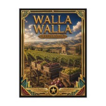 Walla Walla Washington Vintage Art Deco Gouden Tij