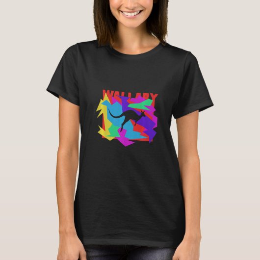 Wallaby Animal Mosaik Puzzle T-shirt (Voorkant)