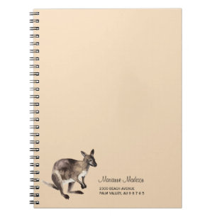 Wallaby beschilderd met waterverf sepia tonen notitieboek