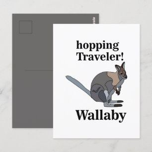 Wallaby dier hoppende reiziger dieren in het wild briefkaart