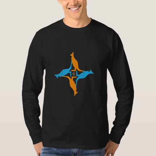 Wallaby Dier Mandala Patroon T-shirt (Voorkant)