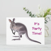 Wallaby Party Invitation Kaart (Staand voorkant)