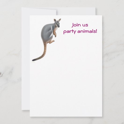 Wallaby Party Invitation Kaart (Achterkant)