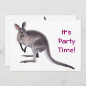 Wallaby Party Invitation Kaart (Voorkant / Achterkant)